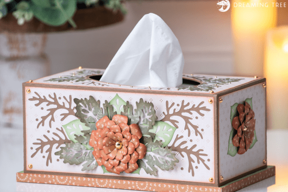 Elegant Floral Tissue Box SVG Design