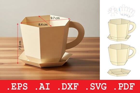 Evaluating the Geometric Hexagonal Coffee Cup Template for Paper Crafting