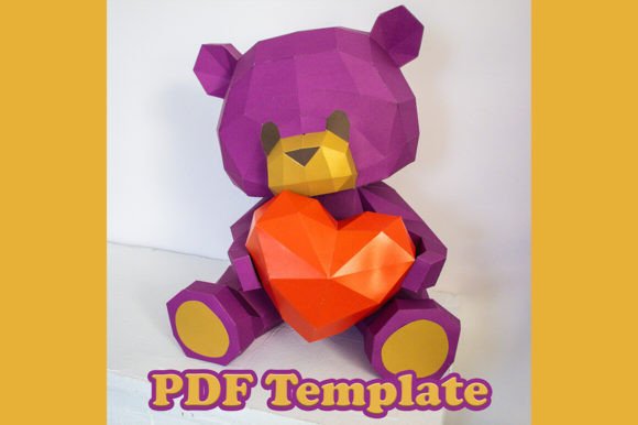 Reclaiming Tangible Creativity in a Digital Age with Bear with a Heart PDF Papercraft