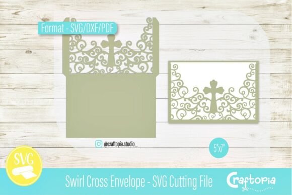 Swirl Cross Envelope SVG Cutting File: Elevating Faith-Based Stationery