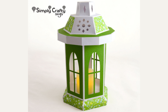 Tall Window Lantern SVG: Elegant 3D Paper Craft