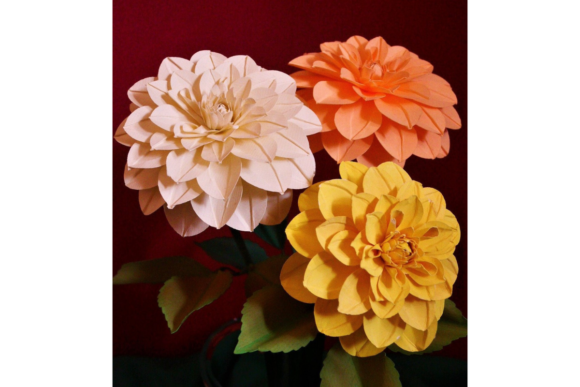 Yellow Dahlia Paper Flowers Templates & SVG Guide
